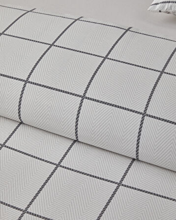 Plaid Wave Kolay Ütülenir Tek Kişilik Nevresim Takımı 160x220 cm Gri