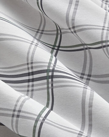 Graphic Grid Kolay Ütülenir Çift Kişilik Nevresim Takımı 200x220 cm Gri