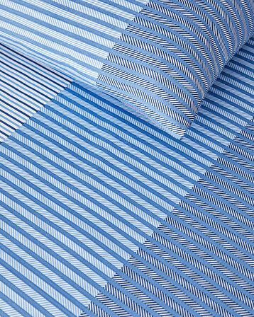 Modern Strip Kolay Ütülenir Çift Kişilik Nevresim Takımı 200x220 cm Mavi
