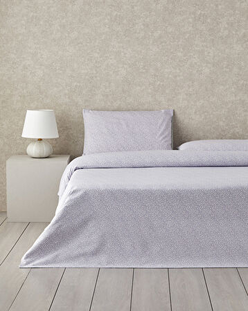 Lush Blooms Kolay Ütülenir Tek Kişilik Nevresim Takımı 160x220 cm Lila-Yeşil