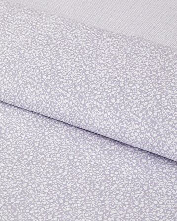 Lush Blooms Kolay Ütülenir Tek Kişilik Nevresim Takımı 160x220 cm Lila-Yeşil