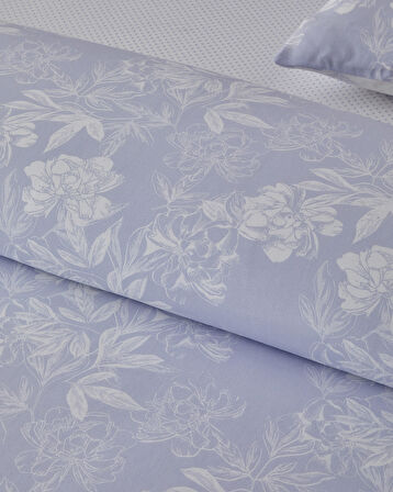 Floral Vine Kolay Ütülenir Çift Kişilik Nevresim Takımı 200x220 cm Lila