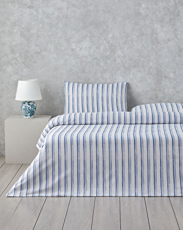 Soft Curves Pamuklu Çift Kişilik Nevresim Seti 200x220 cm Mavi
