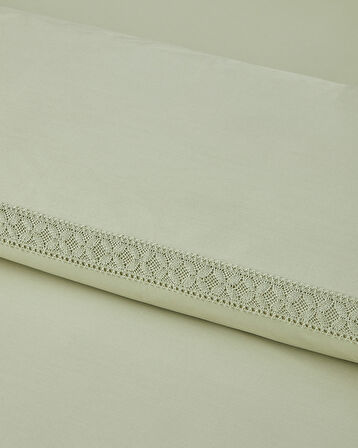 Lace Elegance Kopanakili Perkal Tek Kişilik Nevresim Takımı 160x220 cm Yeşil