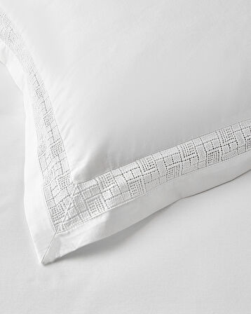 Imperial Lace Güpürlü Oxford Çift Kişilik Nevresim Takımı 200x220 cm Beyaz