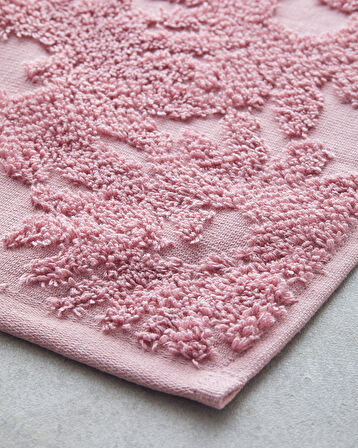 Flower Touch Pamuklu Jakarlı Yüz Havlusu 50x80 cm Pembe