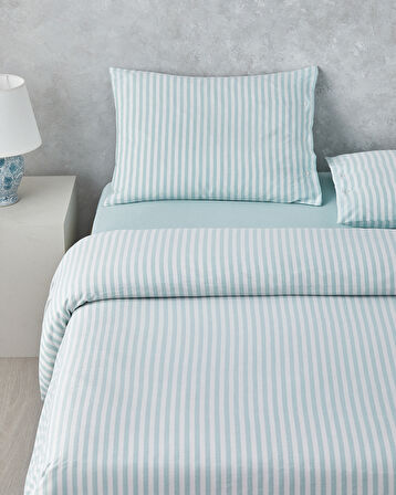 Soft Streaks İpliği Boyalı Çift Kişilik Nevresim Takımı 200x220 cm Yeşil