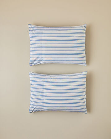 Plaid Zone Pamuklu 2'li Yastık Kılıfı 50x70 cm Mavi