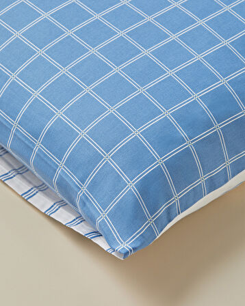 Plaid Zone Pamuklu 2'li Yastık Kılıfı 50x70 cm Mavi