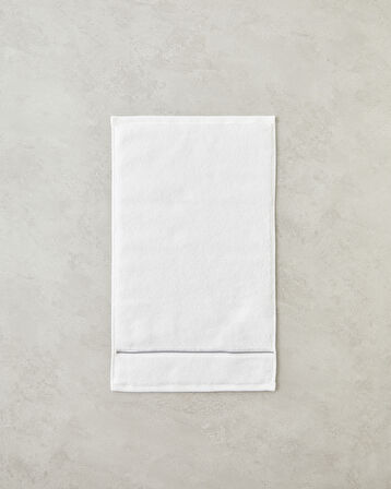 Chic Stripe Pamuklu Nakışlı El Havlusu 30x50 cm Beyaz