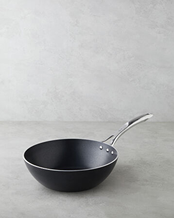 Horeca Alüminyum Wok Tava 28 cm Siyah