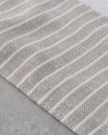 Natural Stripe Pamuklu El Havlusu 30x50 cm Beyaz