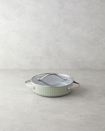 Berlin Fusion Pro Basık Tencere 24x6 cm Yeşil