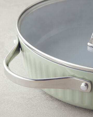 Berlin Fusion Pro Basık Tencere 24x6 cm Yeşil