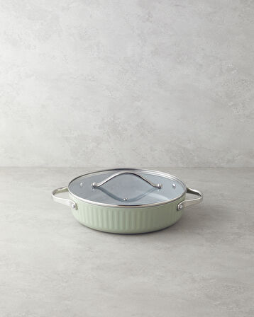 Berlin Fusion Pro Basık Tencere 28 cm Yeşil