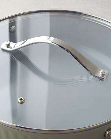 Berlin Fusion Pro Basık Tencere 28 cm Yeşil