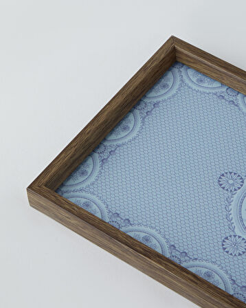 Luna Dekoratif Tepsi 16x26 cm Mavi