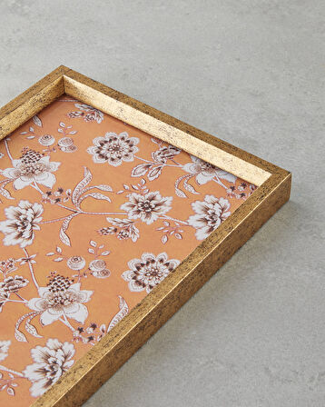 Pine Rose Dekoratif Tepsi 16x26 cm Turuncu