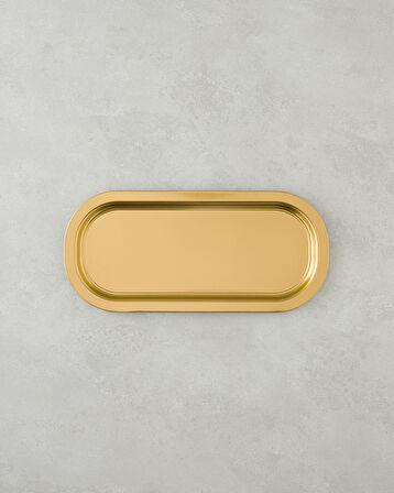 Emma Metal Tepsi 16x35 cm Gold