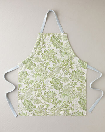 Greenery Pamuk Polyester Mutfak Önlüğü 65x75 cm Beyaz - Yeşil