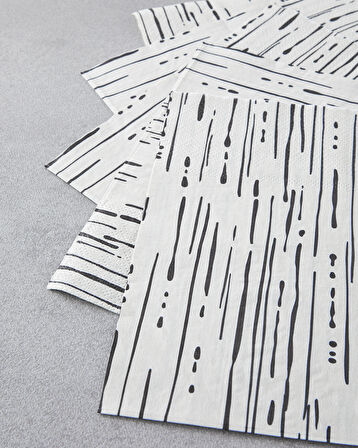 Darkness Kağıt 20'li Kağıt Peçete 33x33 cm Siyah - Beyaz