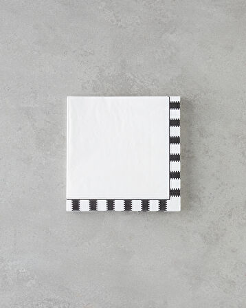 Nuvia Kağıt 20'li Kağıt Peçete 33x33 cm Siyah - Beyaz