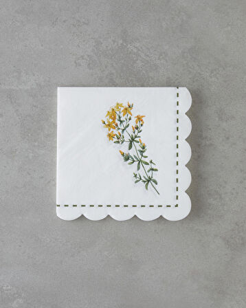 Blossy Kağıt 20'li Kağıt Peçete 33x33 cm Beyaz - Yeşil