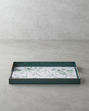 Nature's Green PP Tepsi 40x26 cm Beyaz - Yeşil