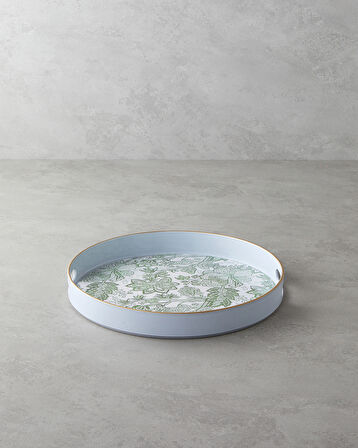 Greenery PP Tepsi 33 cm Beyaz - Yeşil