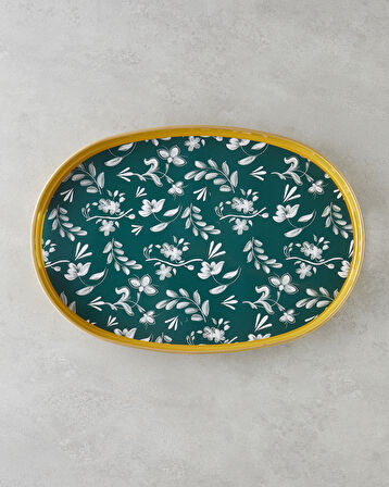 Leafscape PP Tepsi 44x30 cm Beyaz - Yeşil