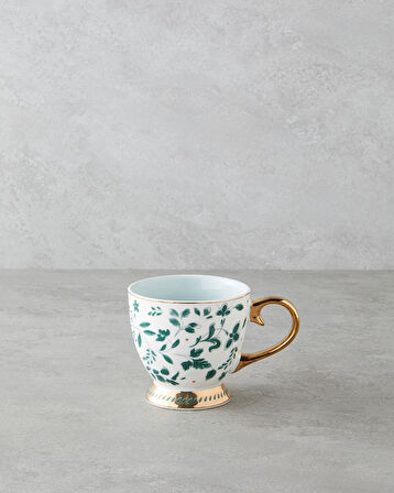 Leafscape New Bone China Kupa 460 ml Beyaz - Yeşil
