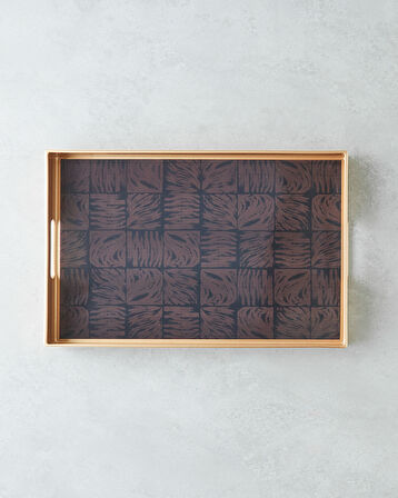 Terra PP Tepsi 40x26 cm Kahve – Gold