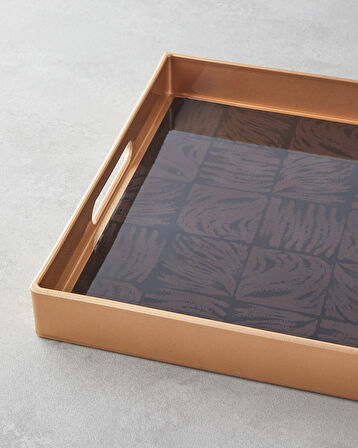 Terra PP Tepsi 40x26 cm Kahve – Gold