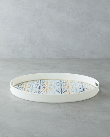 Golden Harmony PP Kaydırmaz Tepsi 42x30 cm Lacivert – Gold