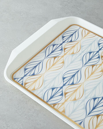 Golden Harmony PP Kaydırmaz Tepsi 39x30 cm Lacivert – Gold