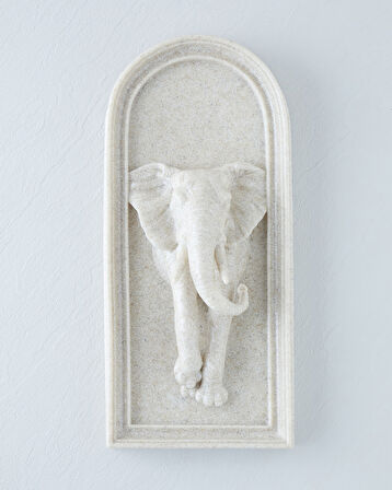 Elephant Duvar Aksesuarı 17x7,5x38 cm Bej