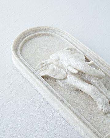 Elephant Duvar Aksesuarı 17x7,5x38 cm Bej