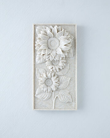 Flower Duvar Aksesuarı 17,5x5,5x34,5 cm Bej