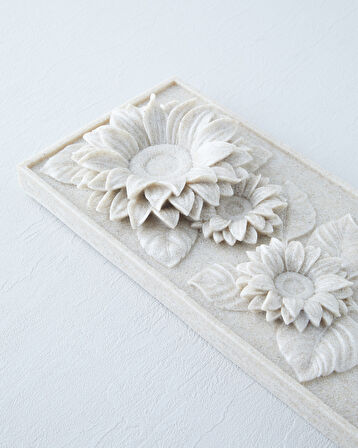 Flower Duvar Aksesuarı 17,5x5,5x34,5 cm Bej