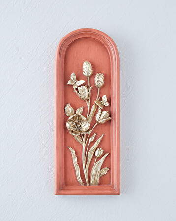 Flower Branch Duvar Aksesuarı 13,5x3x35 cm Turuncu