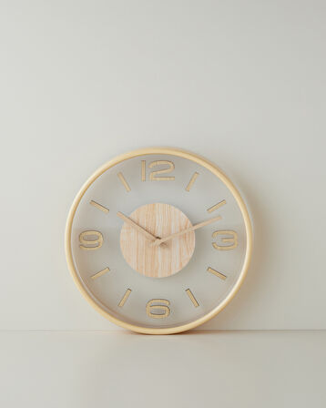 Cara Duvar Saati 30 cm Krem