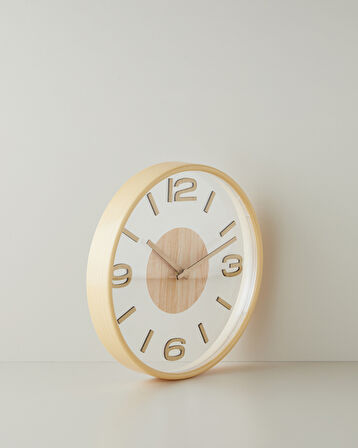 Cara Duvar Saati 30 cm Krem