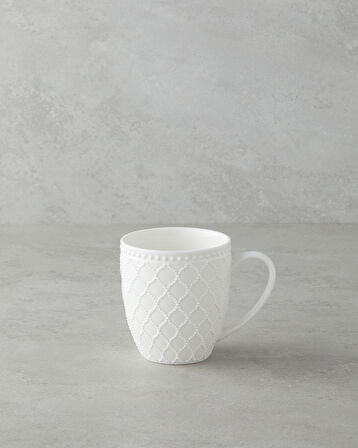 Carmen New Bone China Kupa 400 ml Beyaz