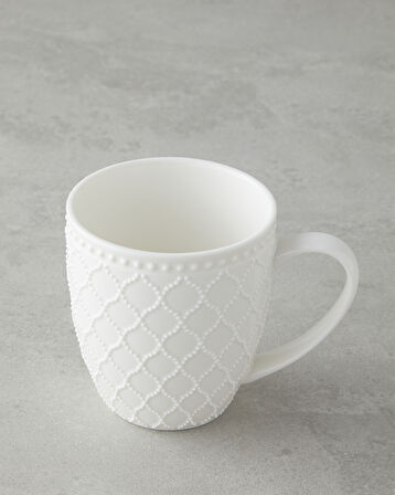 Carmen New Bone China Kupa 400 ml Beyaz