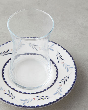 Lunessa Porselen 12 Parça 6 Kişilik Çay Seti 165 ml Mavi