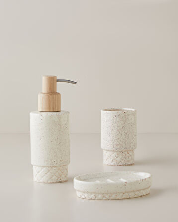 Judie 3’lü Set Banyo Seti 19 cm Bej