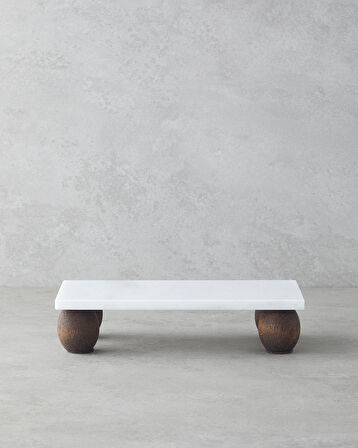 Elegant Mermer Sunumluk 12x24 cm Beyaz