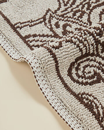 Etnich Pamuklu Bukle Kilim 120x180 cm Bej - Kahve