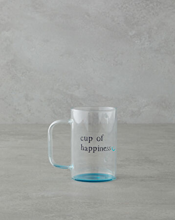 Cup of Happiness Cam Kupa 270 ml Mavi