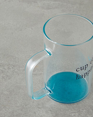 Cup of Happiness Cam Kupa 270 ml Mavi